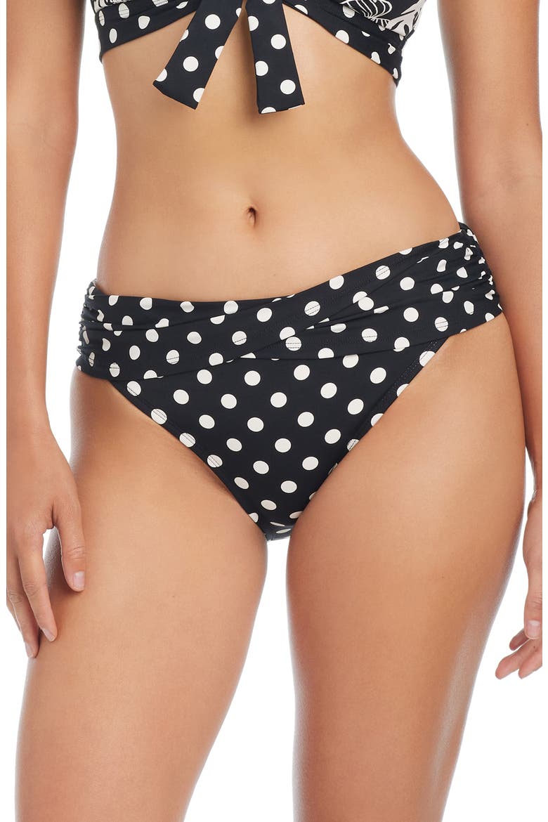 Double Trouble Sarong Hipster Bikini Bottoms, Main, color, BLACK/ COCONUT WATER