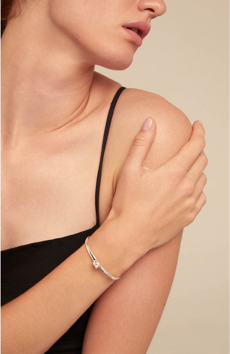 UNODE50 Blue Zirconia Cuff Bracelet, Alternate, color, Silver