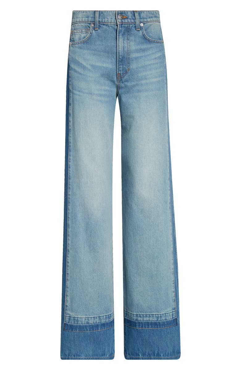 Veronica Beard Taylor Colorblock High Waist Wide Leg Jeans, Alternate, color, Cloudy Colorblock
