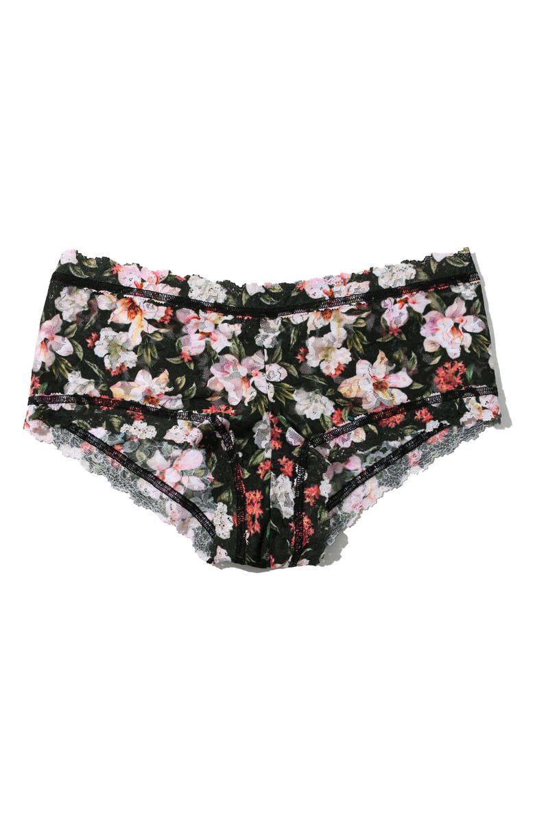 Hanky Panky Print Boyshorts, Alternate, color, Dark Room Blooms