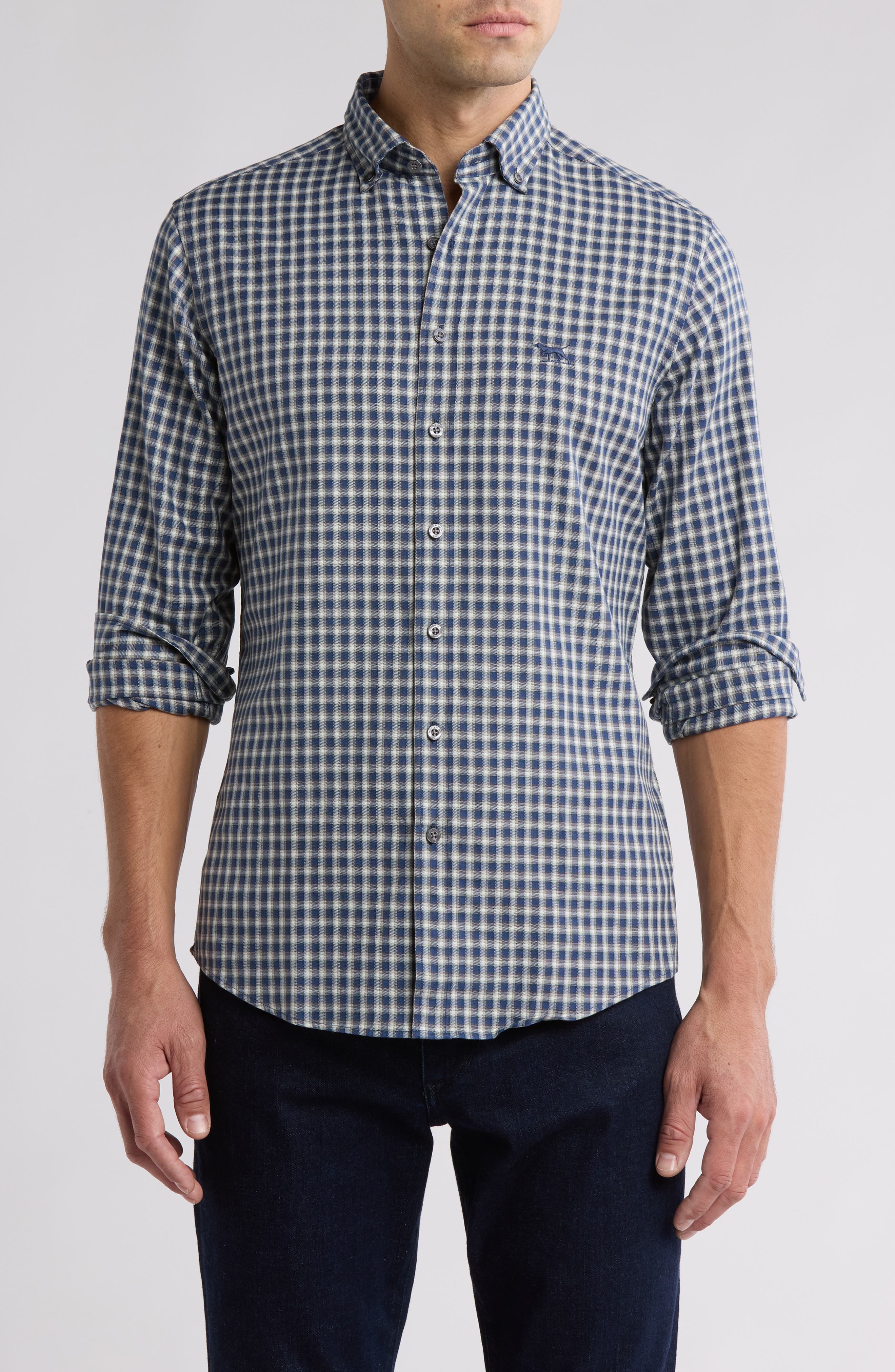 Rodd & Gunn Signal Hill Grid Trim Fit Cotton Button-Up Shirt