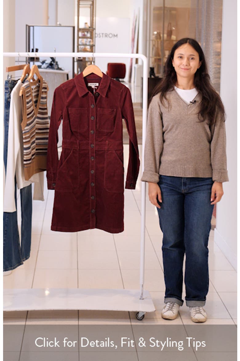 Long Sleeve Corduroy Shirtdress video