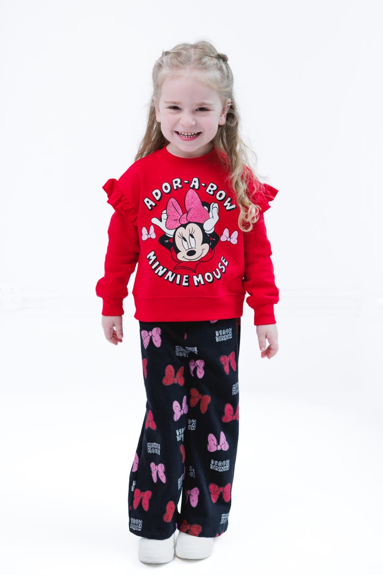 Minnie Mouse Fleece 2-Piece Sweatshirt and Pants Set, Alternate, color, Red Black Minnie