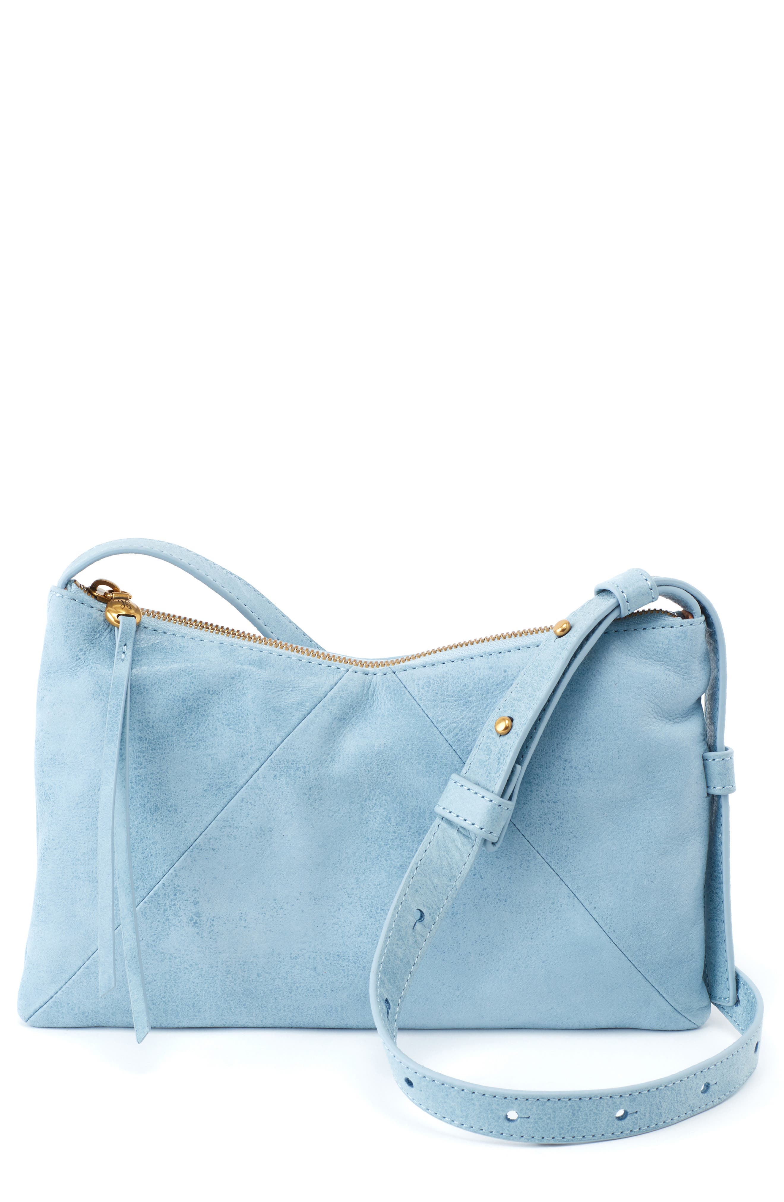 Paulette Small Leather Crossbody Bag, Main, color, BLUE TOPAZ