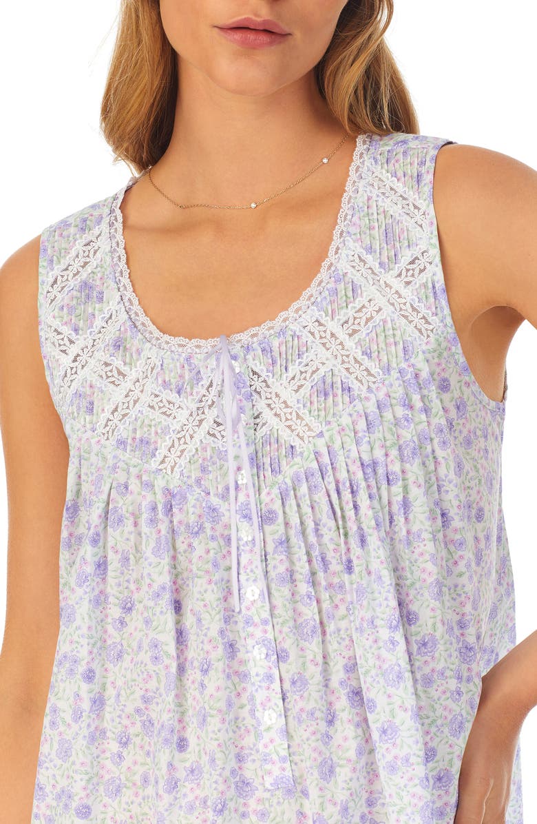 Eileen West Sleeveless Cotton Short Nightgown, Alternate, color, 