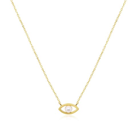 Evil Eye Pearl Necklace