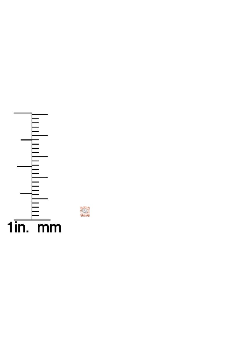 Haus of Brilliance Silver 1/10 Cttw Round Brilliant-Cut Diamond Miracle-Set Stud Earrings, Alternate, color, Rose