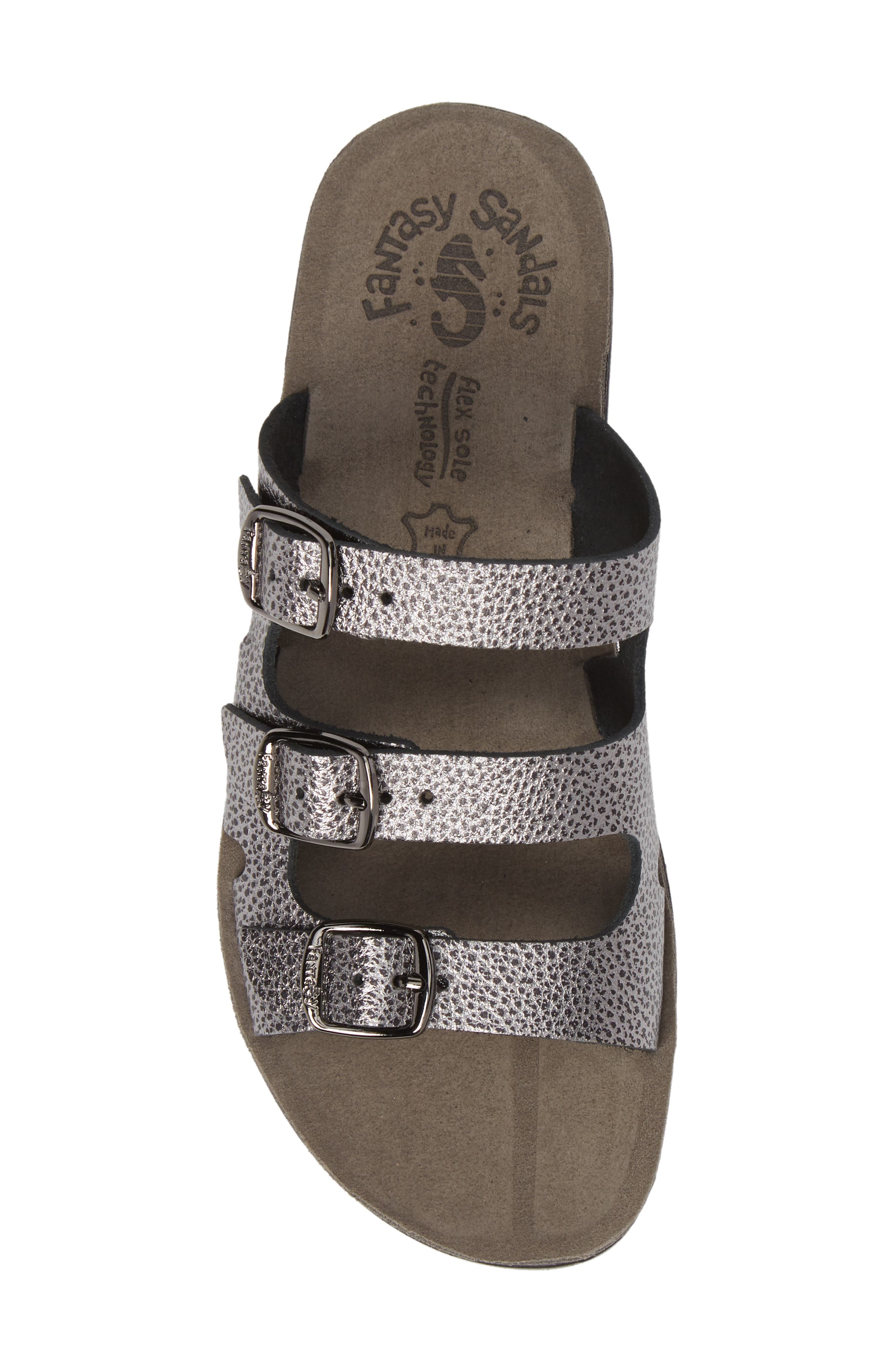 Stella Slide Sandal, Alternate, color, BLACK DOTS LEATHER