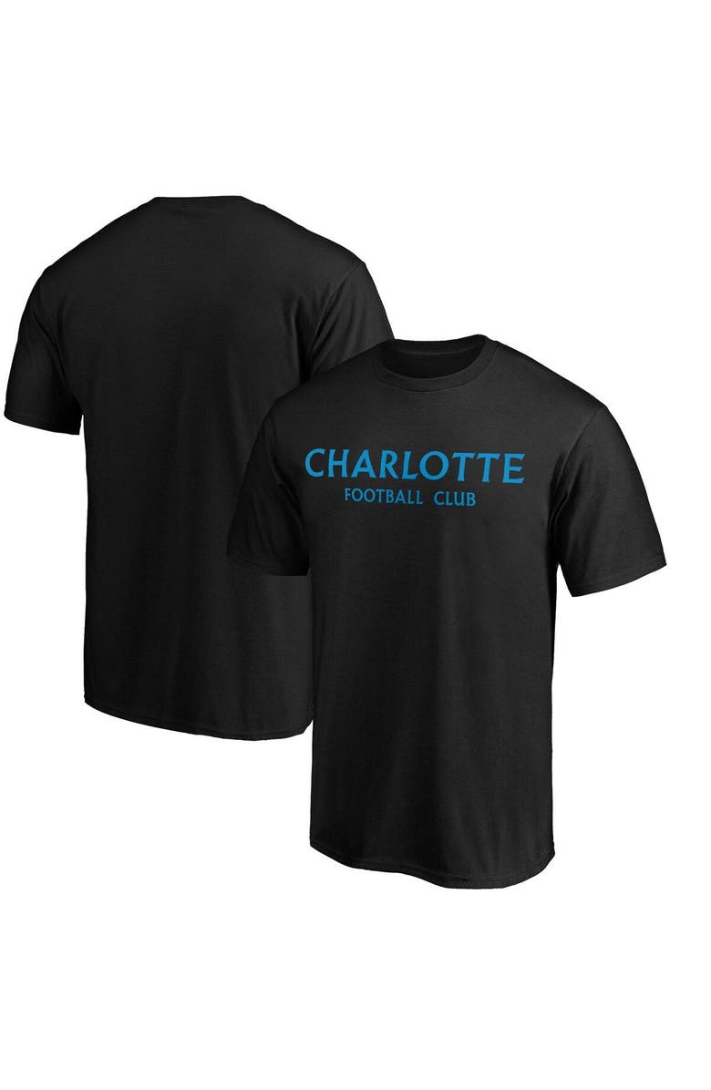 FANATICS Men's Fanatics Branded Black Charlotte FC Wordmark T-Shirt, Main, color, 