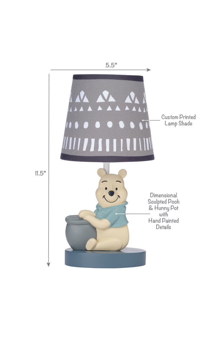Lambs & Ivy Disney Baby Forever Pooh Lamp with Shade & Bulb, Alternate, color, Gray