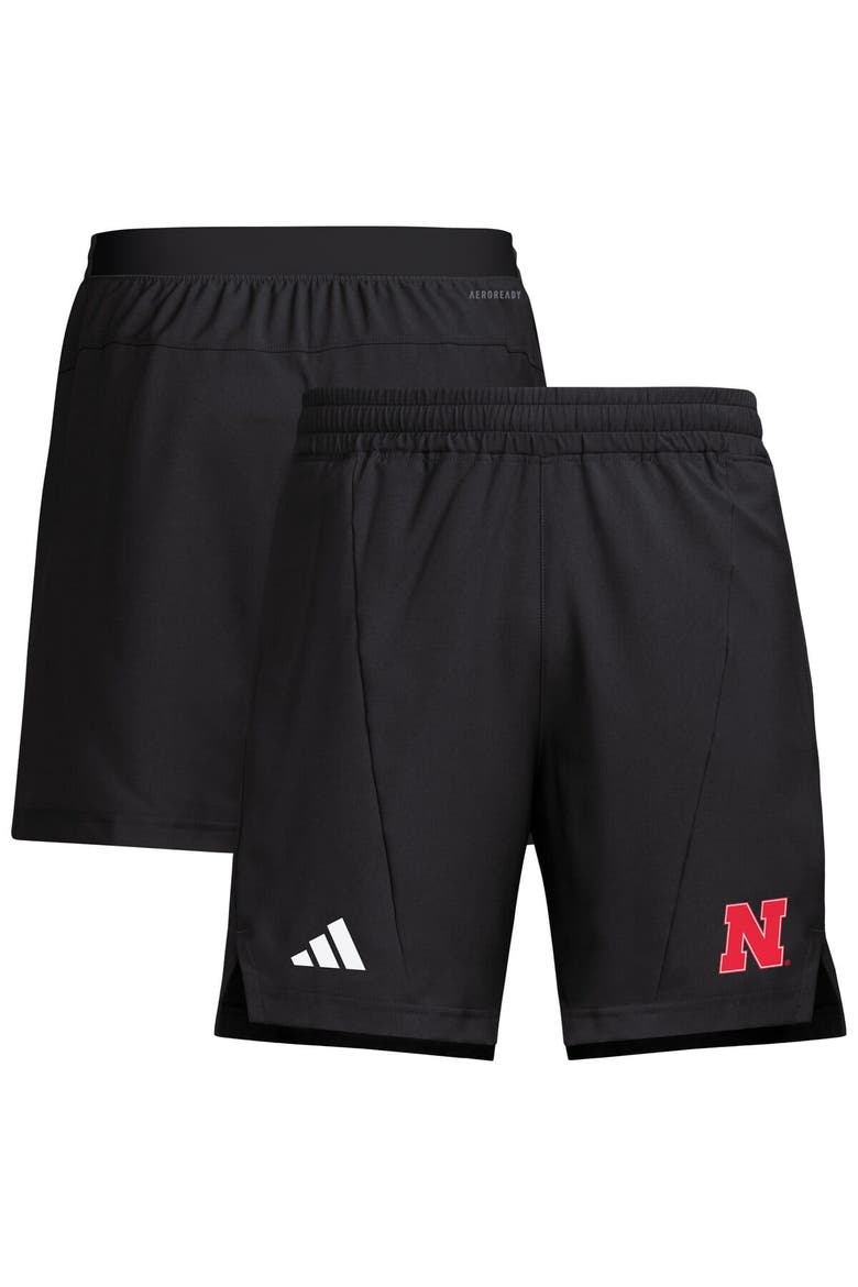 Men's adidas Black Nebraska Huskers Program Woven Training Shorts, Alternate, color, Black