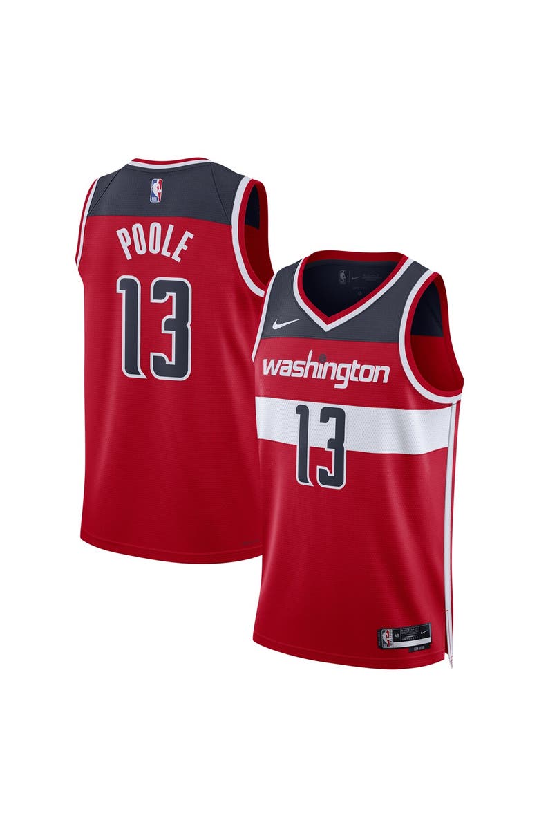 Nike Unisex Nike Jordan Poole Red Washington Wizards Swingman Jersey - Icon Edition, Main, color, 