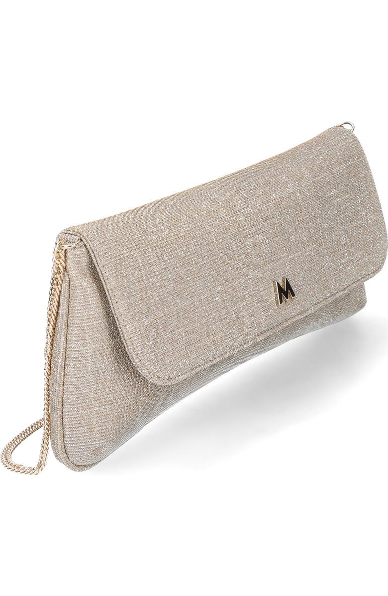 MASCARO Medium Clutch With Cross Body Chain Strap, Alternate, color, Champagne Gold