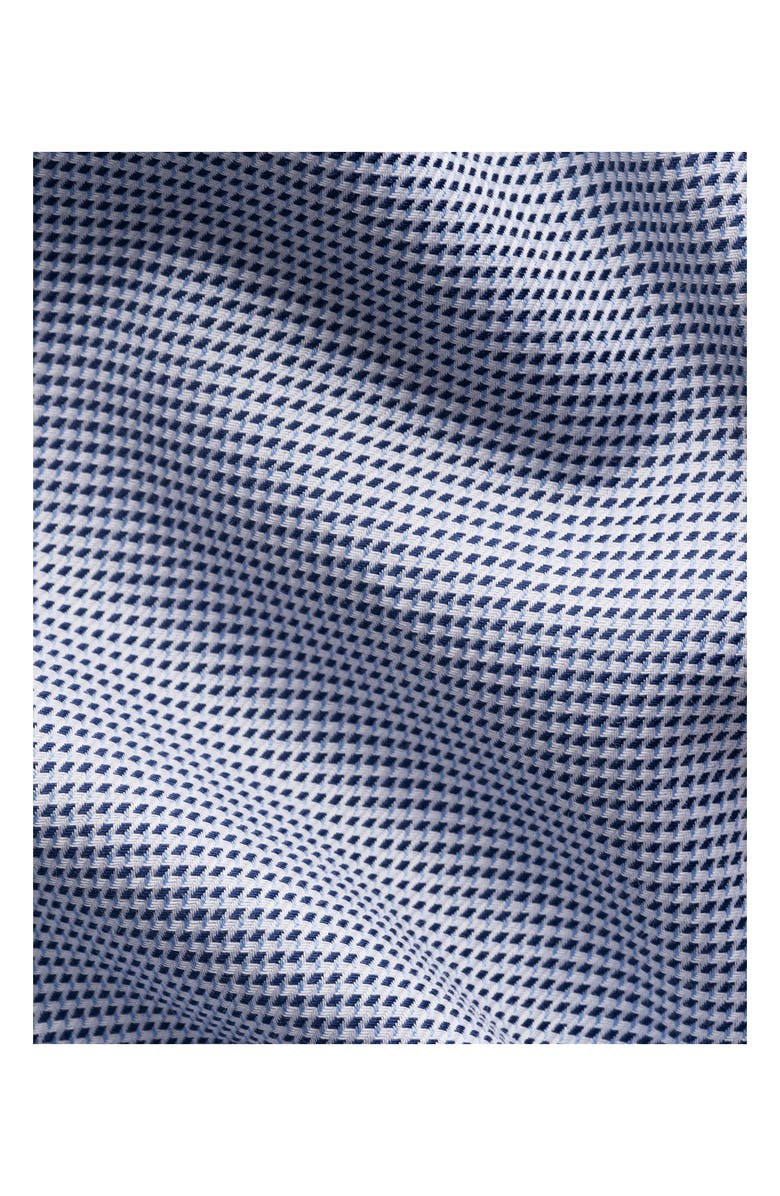 Eton Contemporary Fit Micropattern Crease Resistant Cotton Dobby Dress Shirt, Alternate, color, Navy