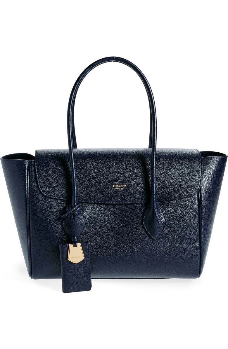 FERRAGAMO Large Firenze Leather Tote, Main, color,