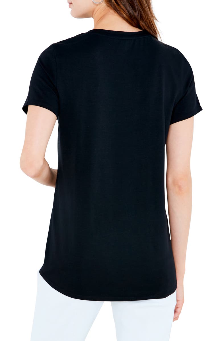NZT by NIC+ZOE Stretch Cotton Shirttail T-Shirt, Alternate, color, Black Onyx