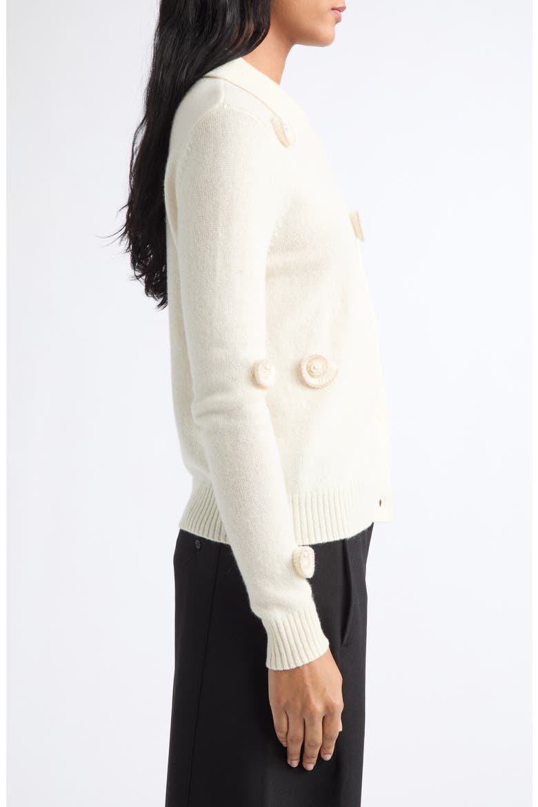 Embellished Shell Appliqué Cardigan, Alternate, color, CREAM