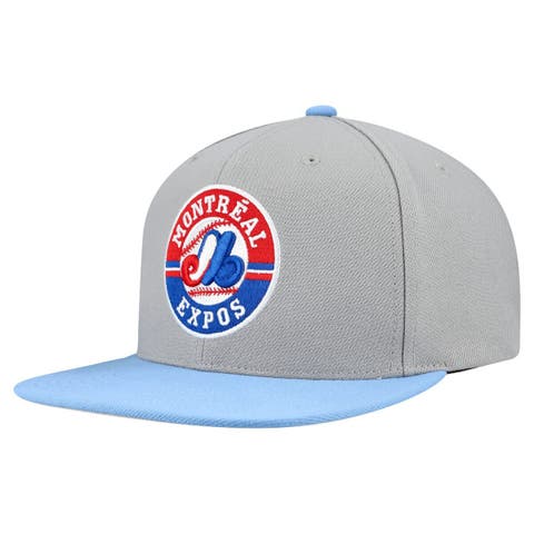Men's Mitchell & Ness Gray Montreal Expos Cooperstown Collection Basic Flip Snapback Hat