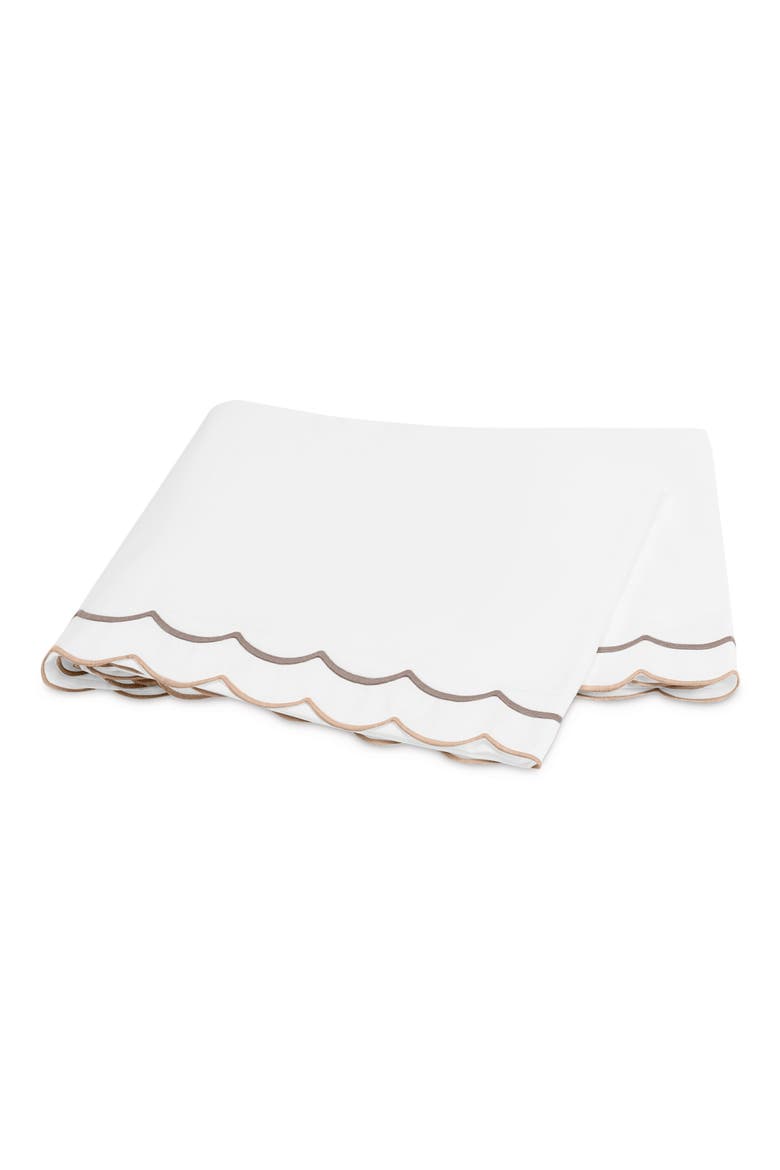 India Scallop 350 Thread Count Flat Sheet, Main, color, DRIFTWOOD