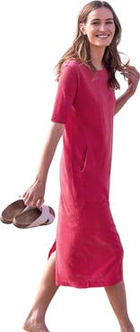 Celtic & Co. Linen Cotton Blend Button Back Dress