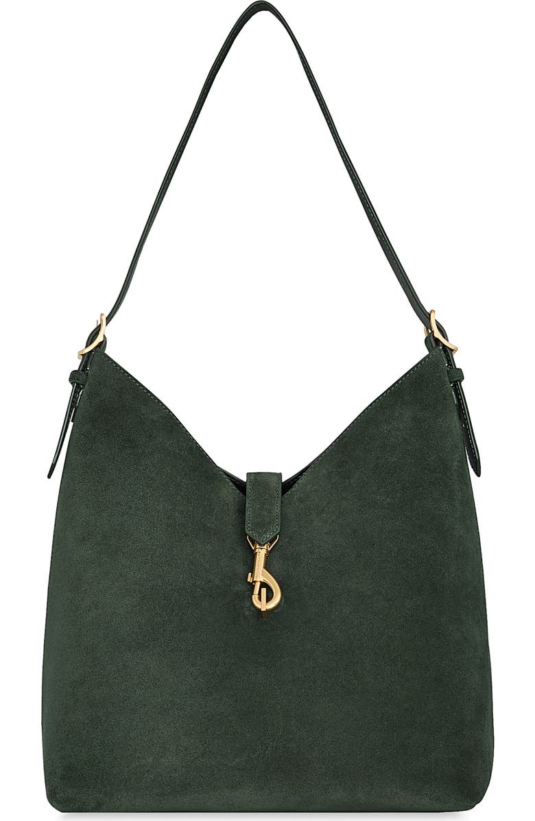 Rebecca Minkoff Mini Megan Leather Hobo Bag, Main, color, Veridian