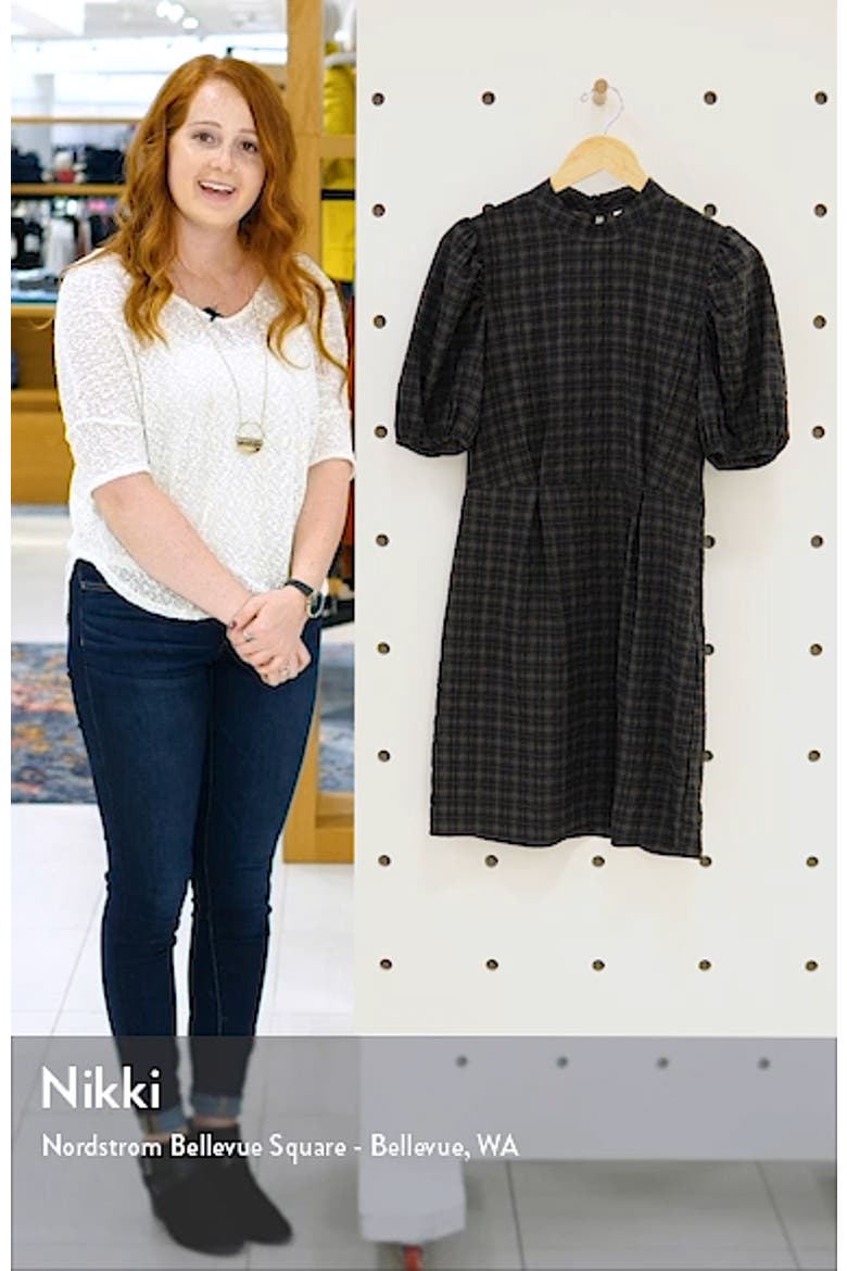 Maddie Plaid Puff Sleeve Dress video