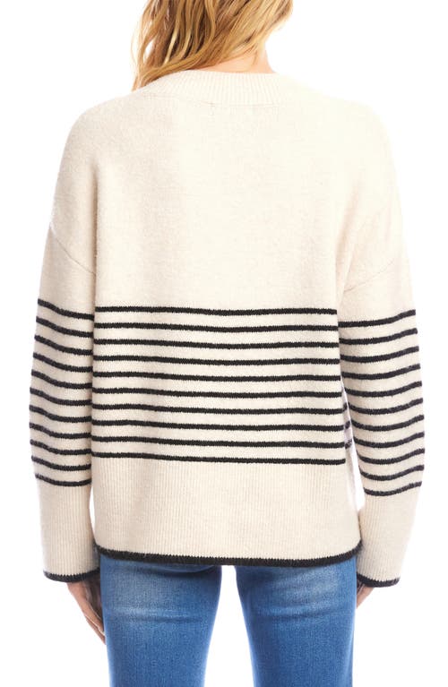 Karen Kane Stripe V-neck Sweater In Multi