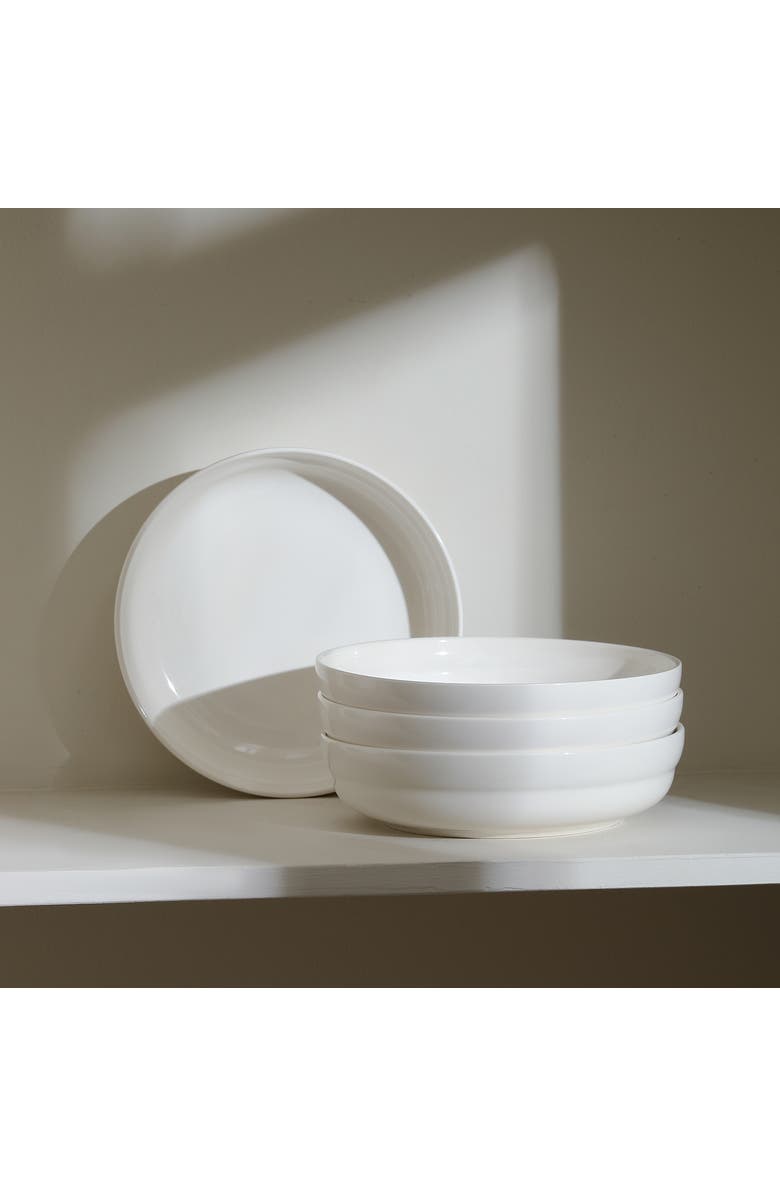 Stone Lain Virtuo Porcelain 4-Piece Pasta Bowl Set, Alternate, color, White