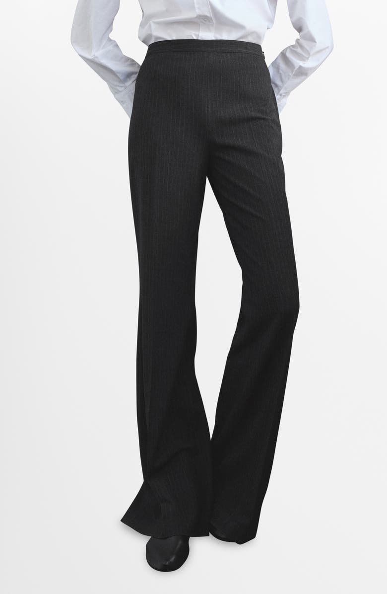 MANGO Pinstripe Suit Trousers, Alternate, color, Dark Heather Grey