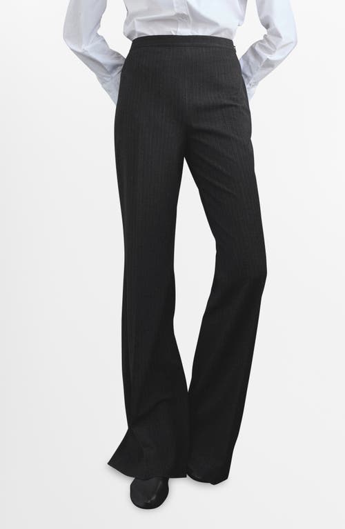 Mango Pinstripe Suit Trousers In Gray