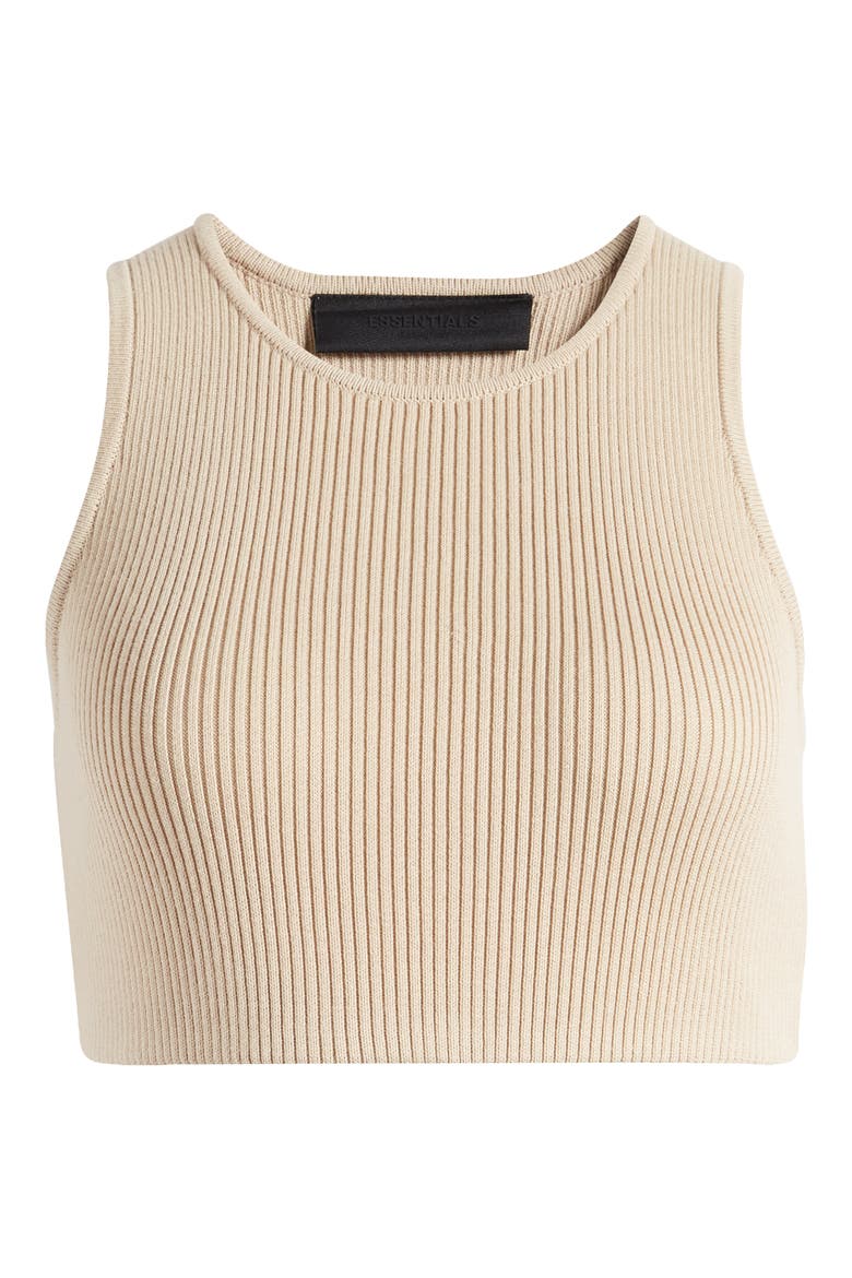 Rib Crop Tank Top, Alternate, color, GOLD HEATHER