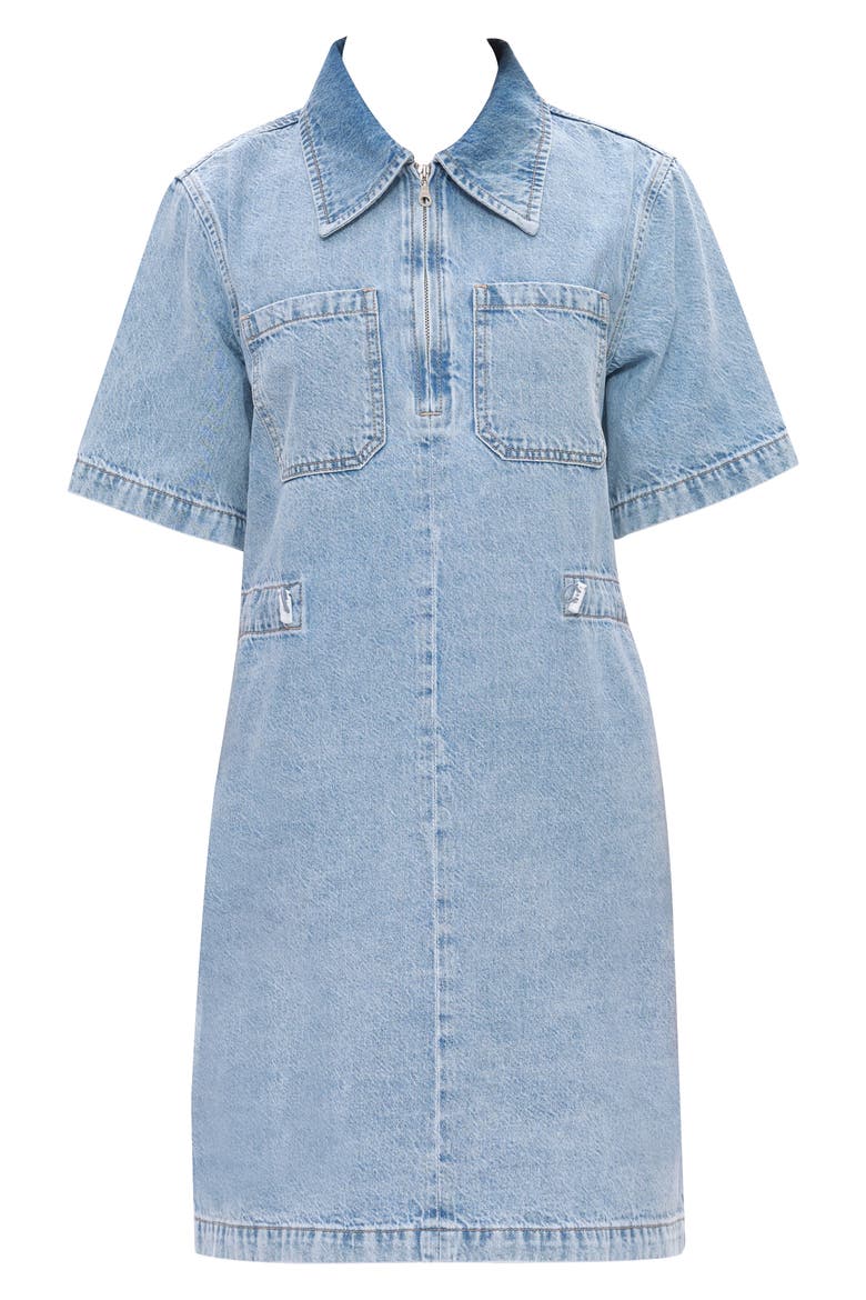 Denim Shirtdress, Alternate, color, LIGHT BLUE