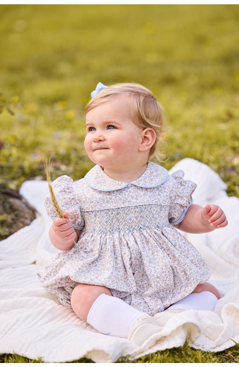 Little English Floral Smocked Peter Pan Bubble, Alternate, color, Winthrop Floral