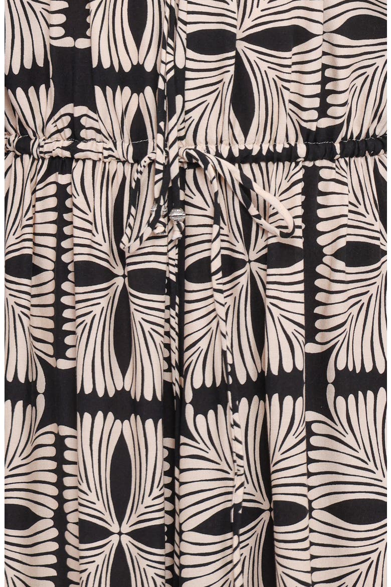 Faris Print Long Sleeve Maxi Dress, Alternate, color, BLACK GEO