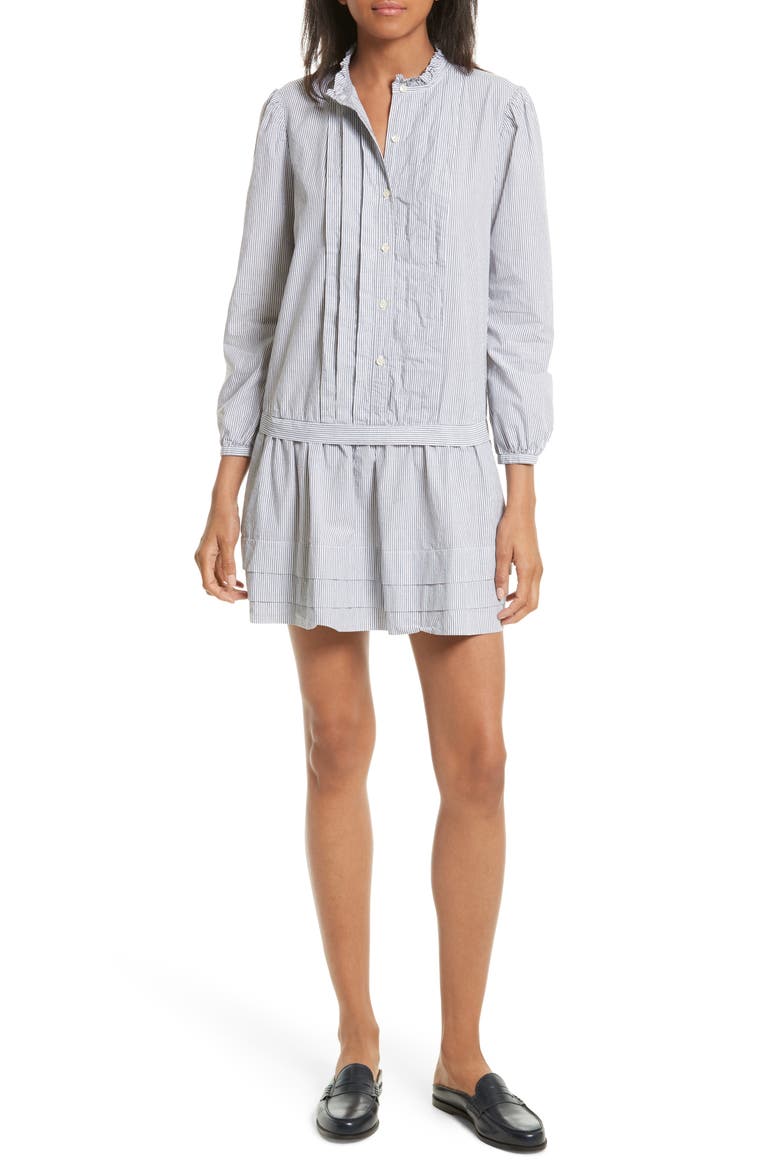 Cotton Shirtdress, Main, color, BLACK/ MILK