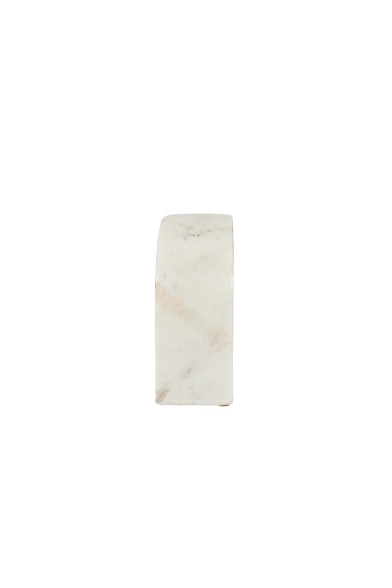 7" x 9" Large Premium Luxury White Marble Stone Decorative Arch Bookends, Set of 2, Alternate, color, White