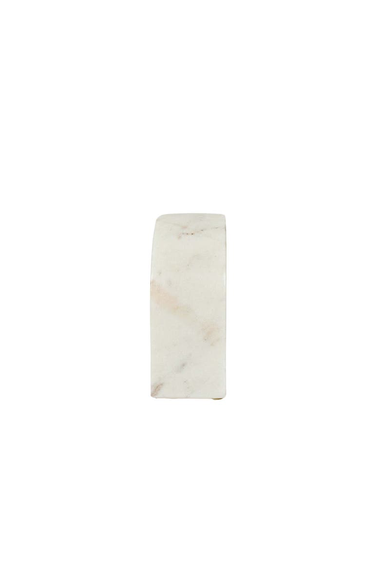 Foreside Home and Garden 7" x 9" Large Premium Luxury White Marble Stone Decorative Arch Bookends, Set of 2, Alternate, color, White