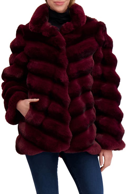 Fur-Free Chinchilla (Faux Fur) Chevron Jacket