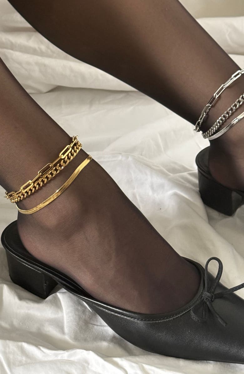 st. Moran Set of 3 Assorted Chain Anklets, Alternate, color, Gold