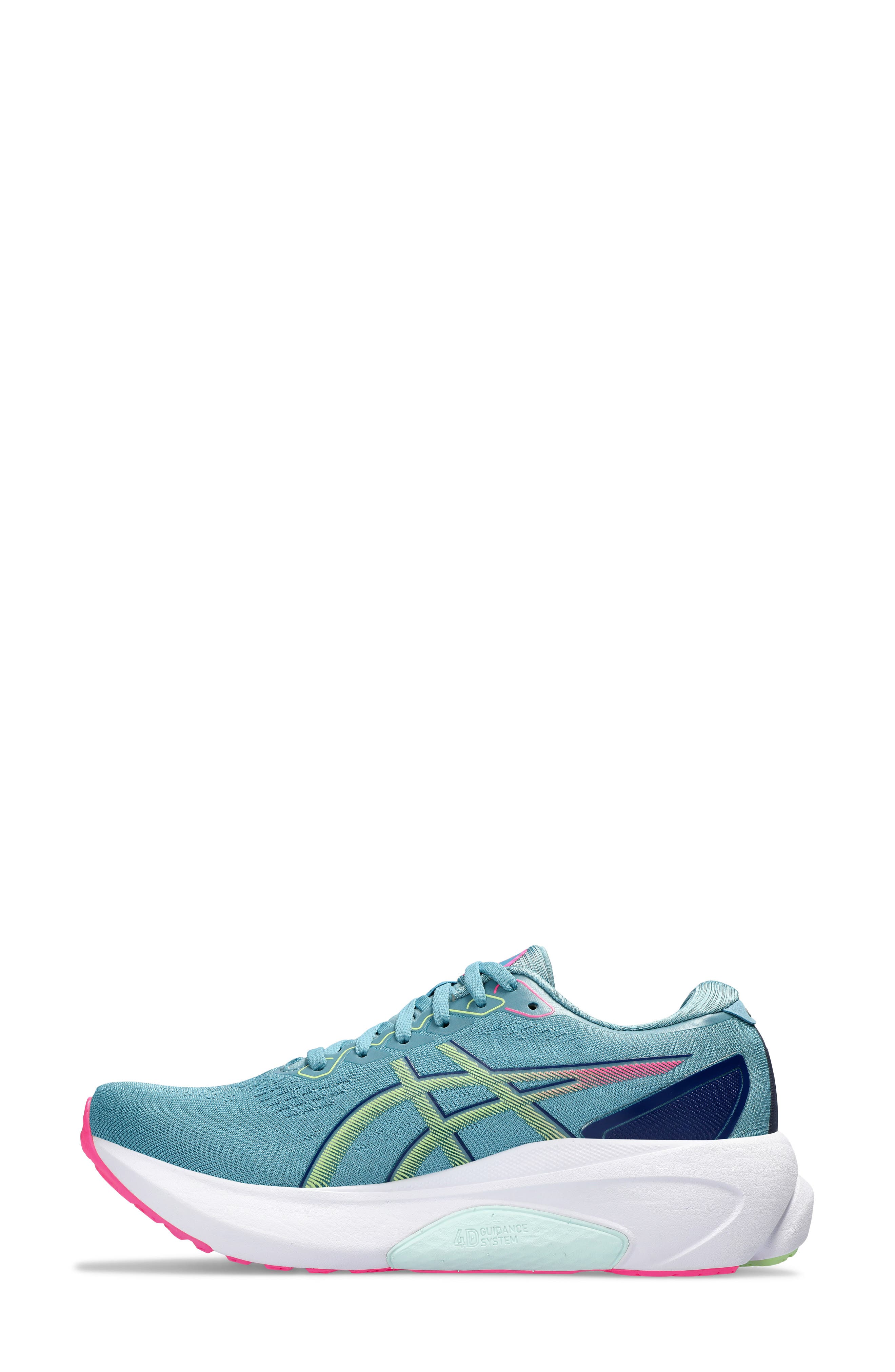 GEL-KAYANO® 30 Running Shoe, Alternate, color, GRIS BLUE/ LIME GREEN