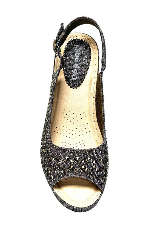Ninety Union Anita Crystal Embellished Slingback Wedge Sandal In Pewter