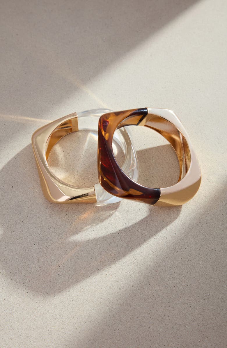 st. Moran Chunky Mixed Media Bangle, Alternate, color, Brown