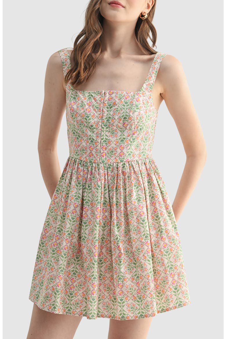 Fit and Flare Mini Dress, Alternate, color, PINK MULTI
