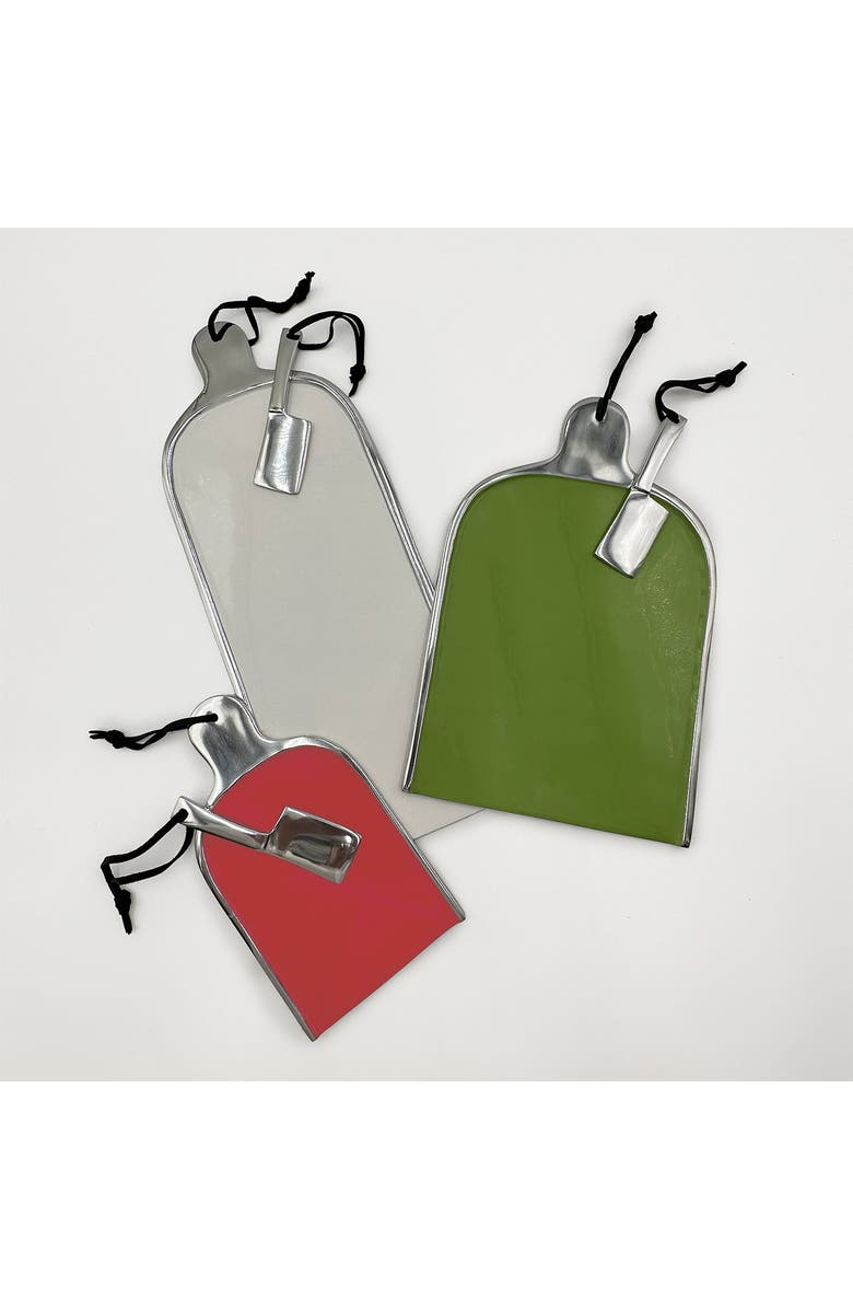 Lunares Cheese Paddle with Knife Set, Alternate, color, Snow