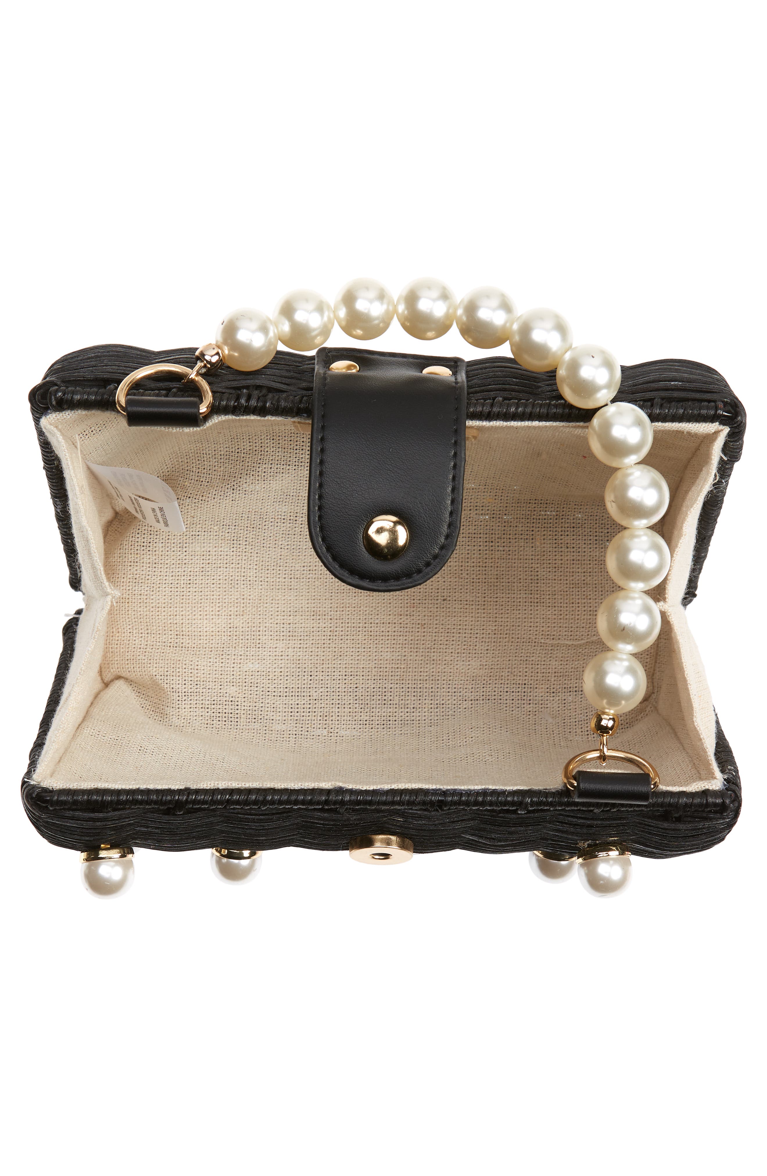 BTB Los Angeles Willow Imitation Pearl Rattan Bag, Alternate, color, 