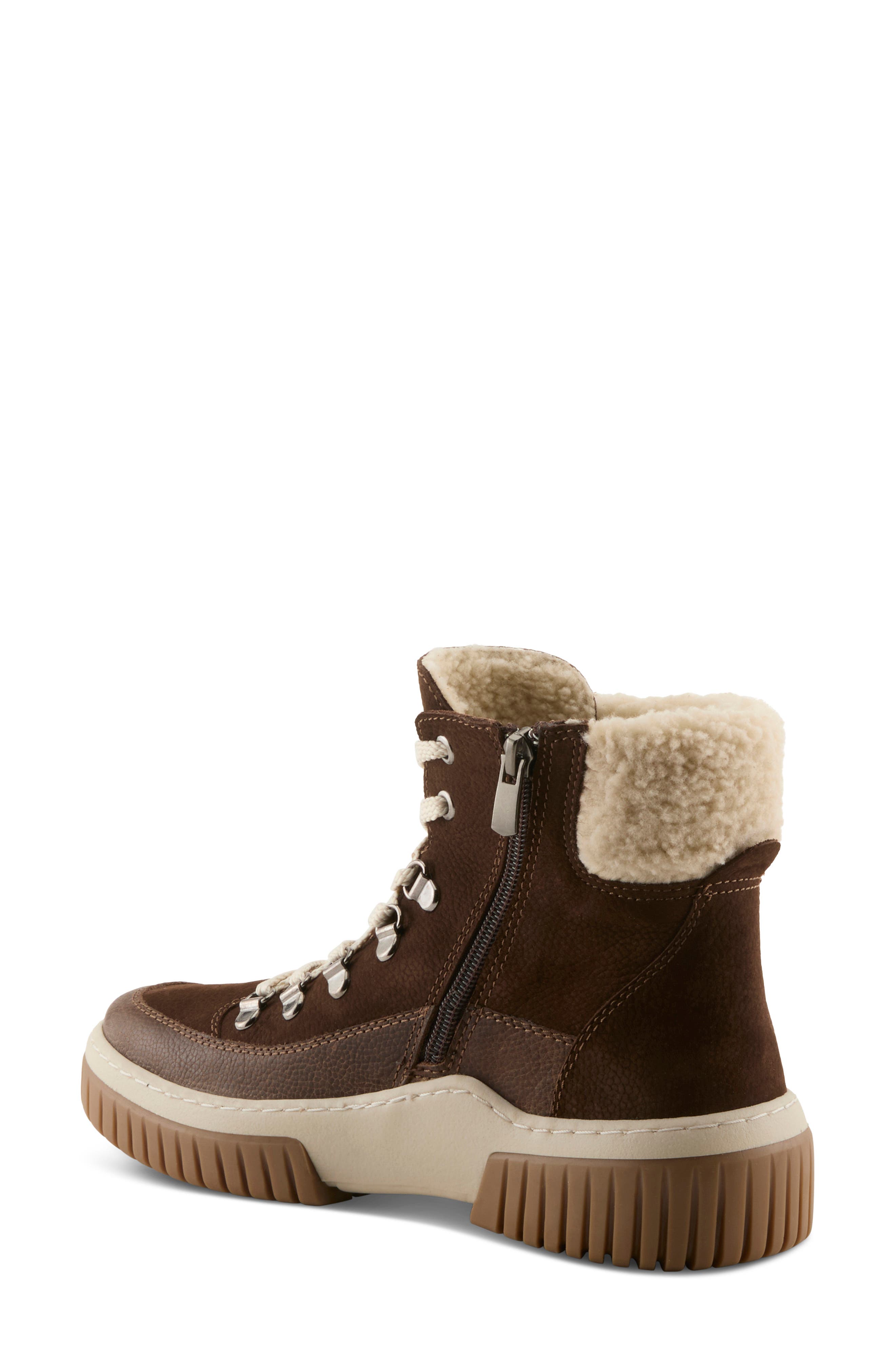 Winterlyn Waterproof Boot with Faux Shearling Trim, Alternate, color, CHOCOLATE NUBUCK