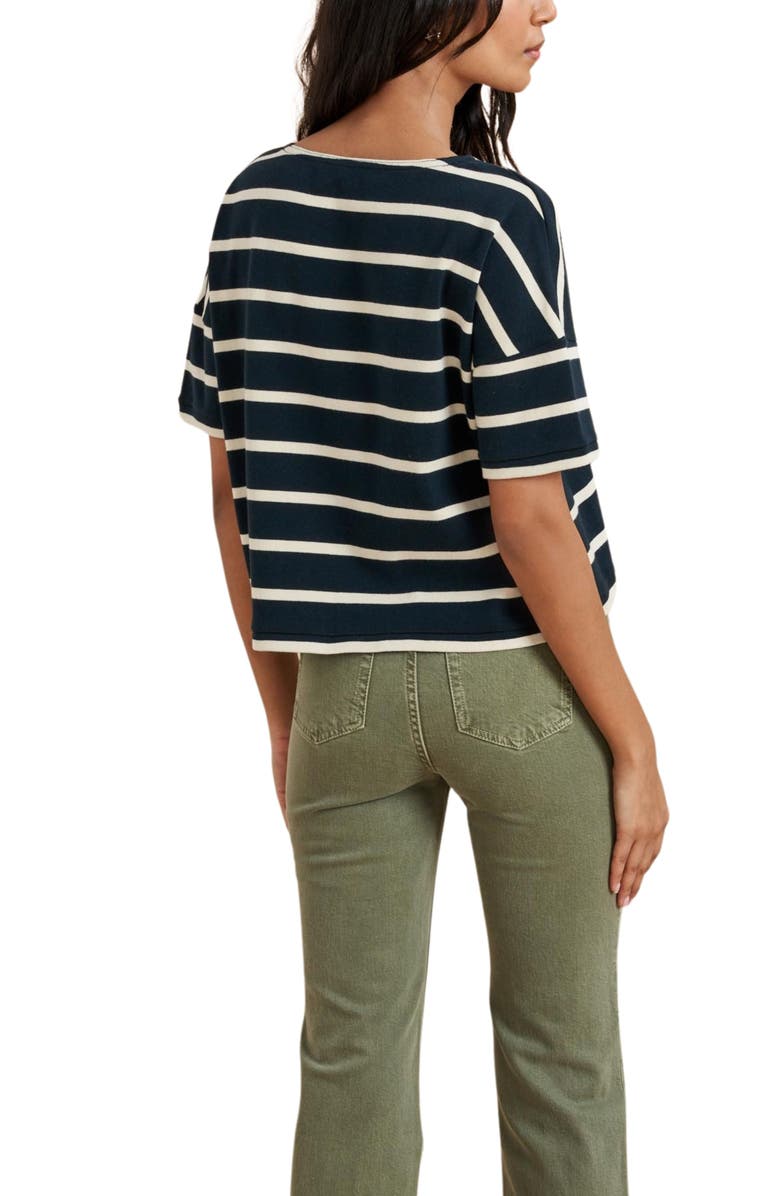 La Ligne Short Sleeve Breton Tee, Alternate, color, Navy/Ecru