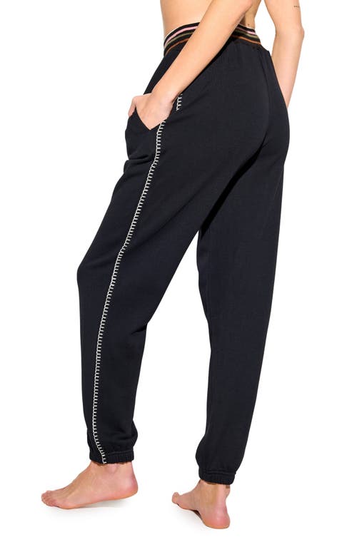 Spiritual Gangster Peace Embelem Hudson Cotton & Modal Sweatpants In Black