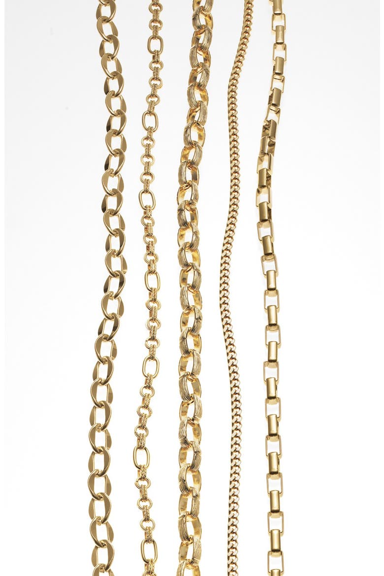 Long Textured Link Necklace, Alternate, color, SILVER