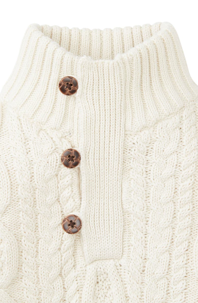 Hope & Henry Baby Boys' Organic Mock Neck Cable Sweater, Infant, Alternate, color, Soft White